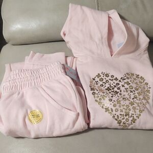 Cat & Jack Girl's Light Pink Hoodie And Sweatpants Set NWT
